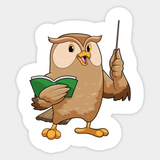 Owl as Teacher with Book & Pointer Sticker